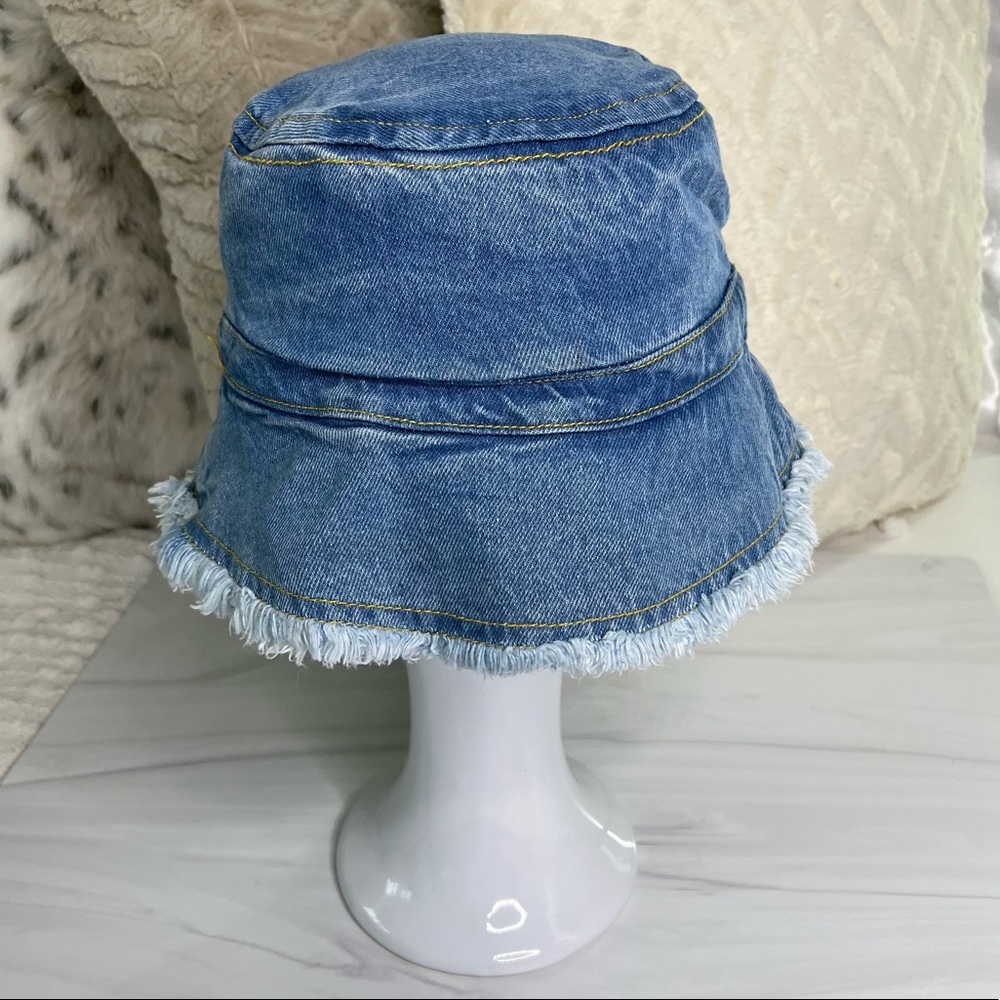 ASOS Frayed Denim Bucket Hat